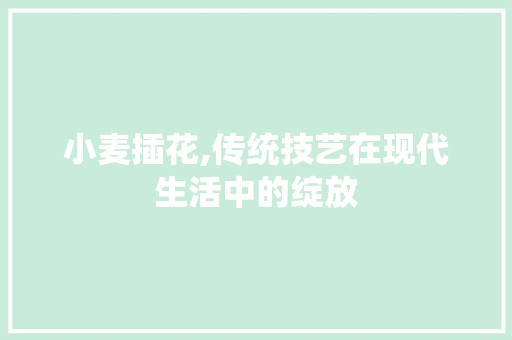 小麦插花,传统技艺在现代生活中的绽放