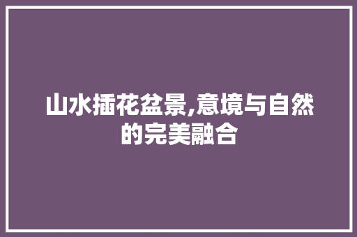 山水插花盆景,意境与自然的完美融合