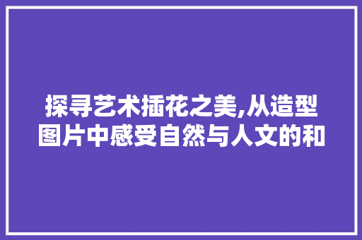 探寻艺术插花之美,从造型图片中感受自然与人文的和谐