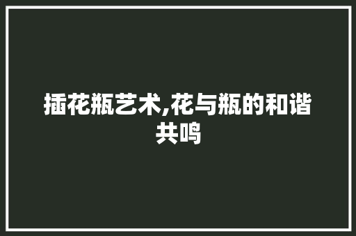插花瓶艺术,花与瓶的和谐共鸣