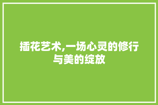 插花艺术,一场心灵的修行与美的绽放