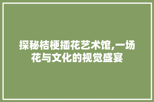 探秘桔梗插花艺术馆,一场花与文化的视觉盛宴