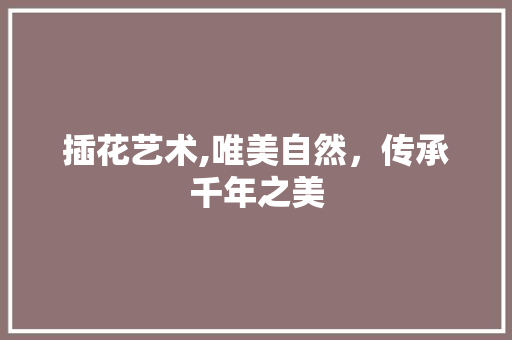 插花艺术,唯美自然，传承千年之美