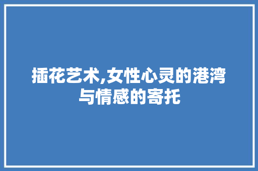 插花艺术,女性心灵的港湾与情感的寄托