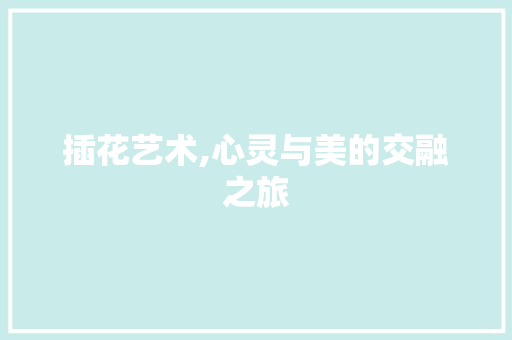 插花艺术,心灵与美的交融之旅