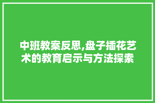 中班教案反思,盘子插花艺术的教育启示与方法探索