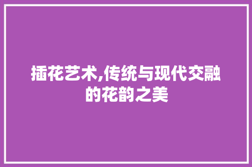 插花艺术,传统与现代交融的花韵之美