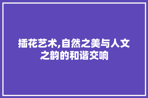 插花艺术,自然之美与人文之韵的和谐交响