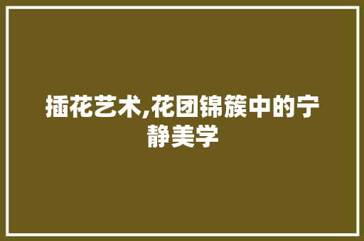 插花艺术,花团锦簇中的宁静美学