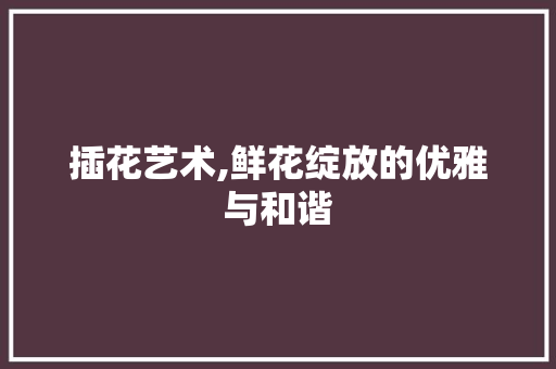 插花艺术,鲜花绽放的优雅与和谐