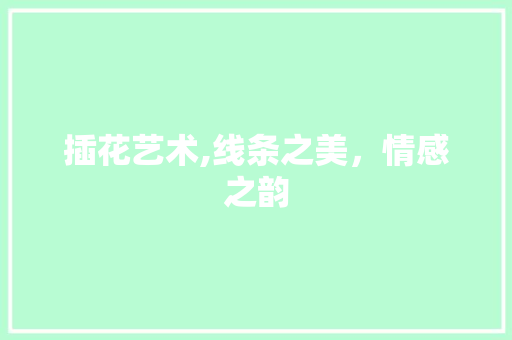插花艺术,线条之美，情感之韵