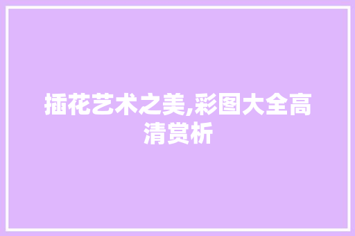 插花艺术之美,彩图大全高清赏析