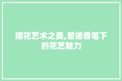 插花艺术之美,曾端香笔下的花艺魅力