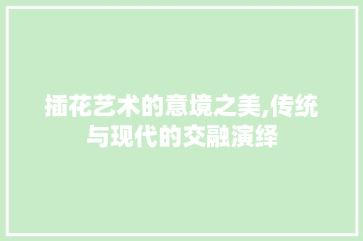 插花艺术的意境之美,传统与现代的交融演绎