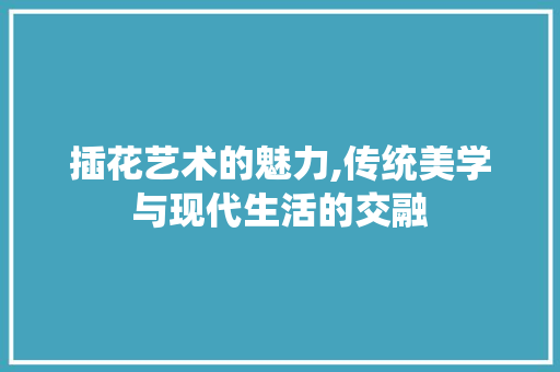 插花艺术的魅力,传统美学与现代生活的交融