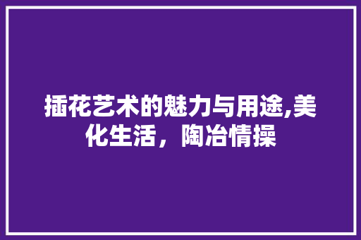 插花艺术的魅力与用途,美化生活，陶冶情操