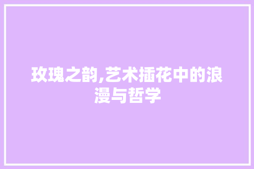 玫瑰之韵,艺术插花中的浪漫与哲学