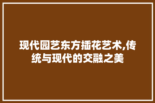 现代园艺东方插花艺术,传统与现代的交融之美