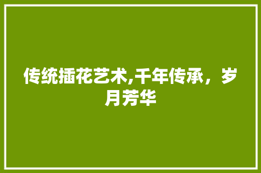 传统插花艺术,千年传承，岁月芳华