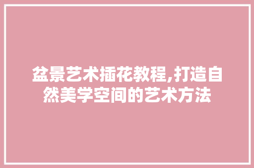 盆景艺术插花教程,打造自然美学空间的艺术方法