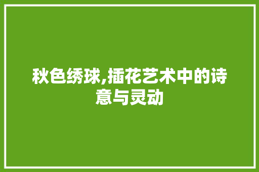 秋色绣球,插花艺术中的诗意与灵动