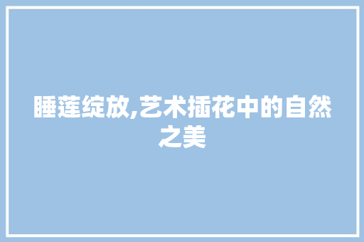 睡莲绽放,艺术插花中的自然之美