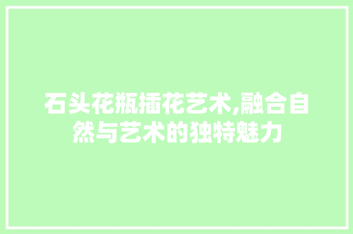 石头花瓶插花艺术,融合自然与艺术的独特魅力