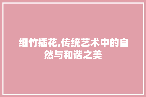 细竹插花,传统艺术中的自然与和谐之美