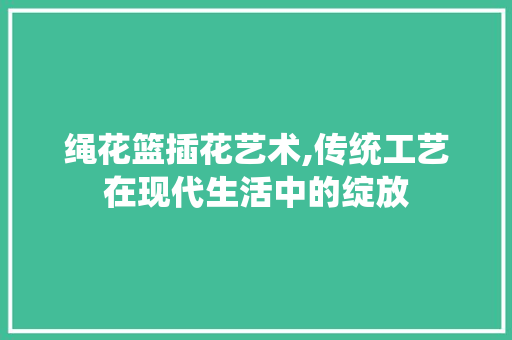 绳花篮插花艺术,传统工艺在现代生活中的绽放