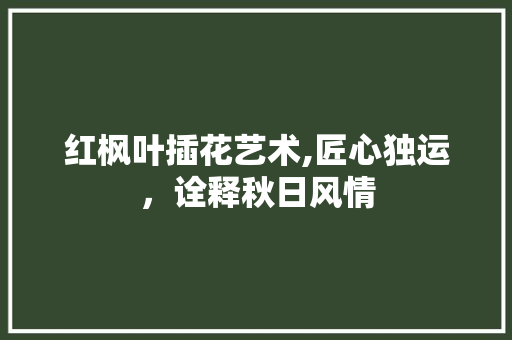 红枫叶插花艺术,匠心独运，诠释秋日风情