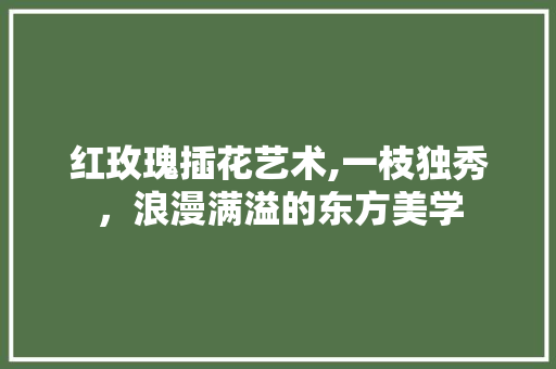 红玫瑰插花艺术,一枝独秀，浪漫满溢的东方美学