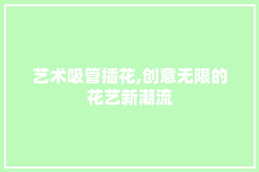 艺术吸管插花,创意无限的花艺新潮流
