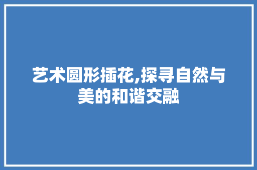艺术圆形插花,探寻自然与美的和谐交融