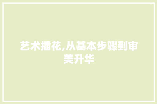 艺术插花,从基本步骤到审美升华