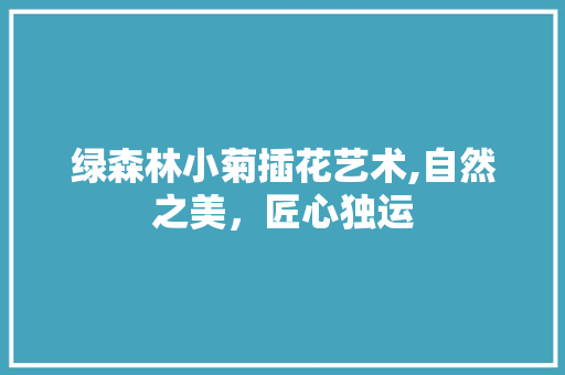 绿森林小菊插花艺术,自然之美，匠心独运