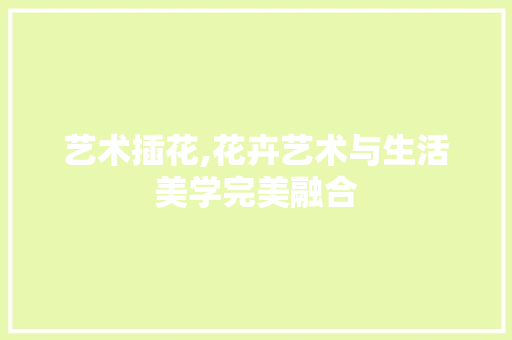 艺术插花,花卉艺术与生活美学完美融合