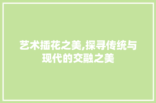 艺术插花之美,探寻传统与现代的交融之美