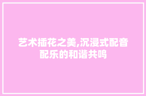 艺术插花之美,沉浸式配音配乐的和谐共鸣