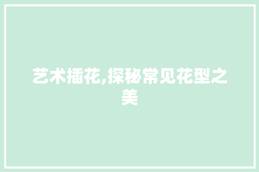 艺术插花,探秘常见花型之美