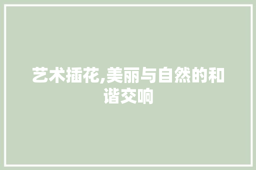 艺术插花,美丽与自然的和谐交响