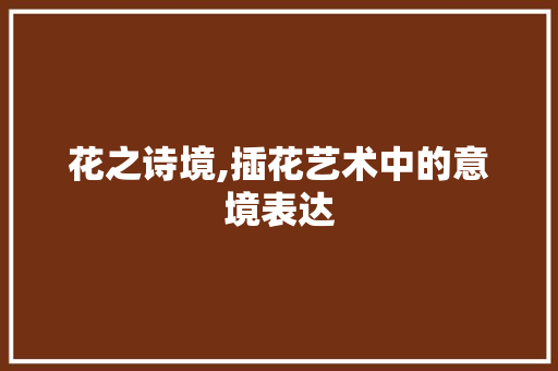 花之诗境,插花艺术中的意境表达