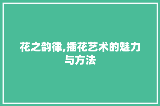 花之韵律,插花艺术的魅力与方法