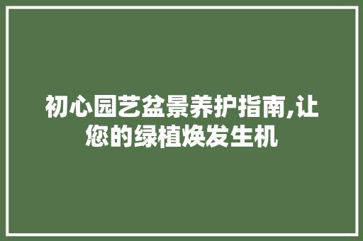 初心园艺盆景养护指南,让您的绿植焕发生机