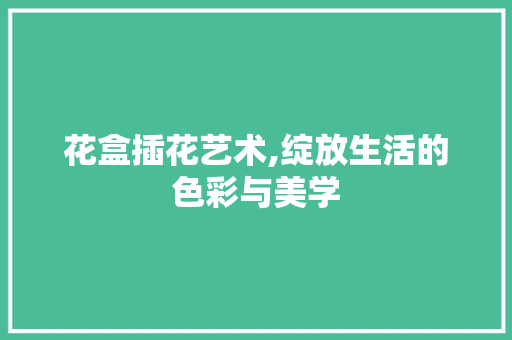 花盒插花艺术,绽放生活的色彩与美学