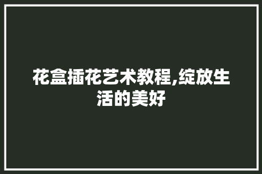 花盒插花艺术教程,绽放生活的美好