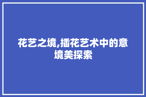 花艺之境,插花艺术中的意境美探索