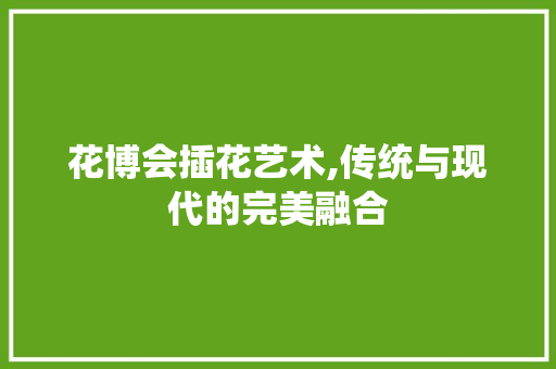 花博会插花艺术,传统与现代的完美融合