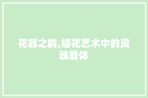 花器之韵,插花艺术中的灵魂载体