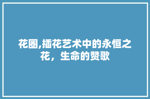 花圈,插花艺术中的永恒之花，生命的赞歌