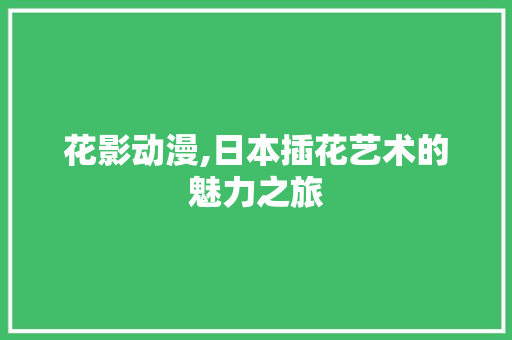 花影动漫,日本插花艺术的魅力之旅